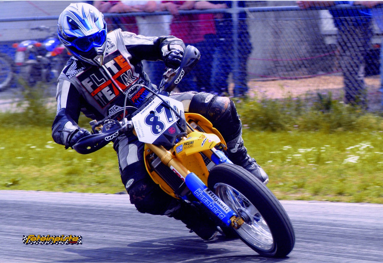 Marco Caribotti — European Supermoto, 2003 (Husaberg Factory #87)